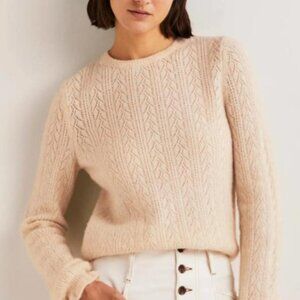 🌼 BODEN Fluffy Pointelle Wool Blend Sweater